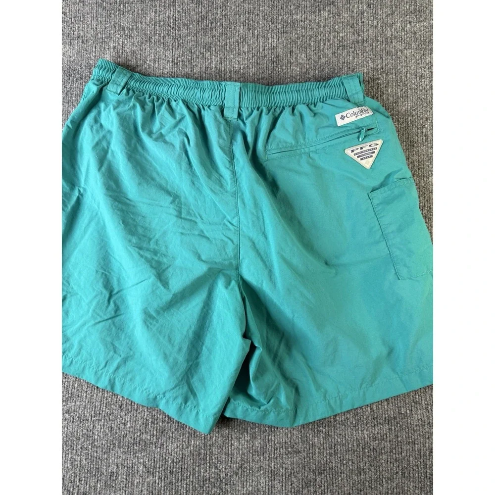 Columbia PFG Omni-Shade Mens Swim Trunks Shorts Teal Green‎ Size M Mesh Lined